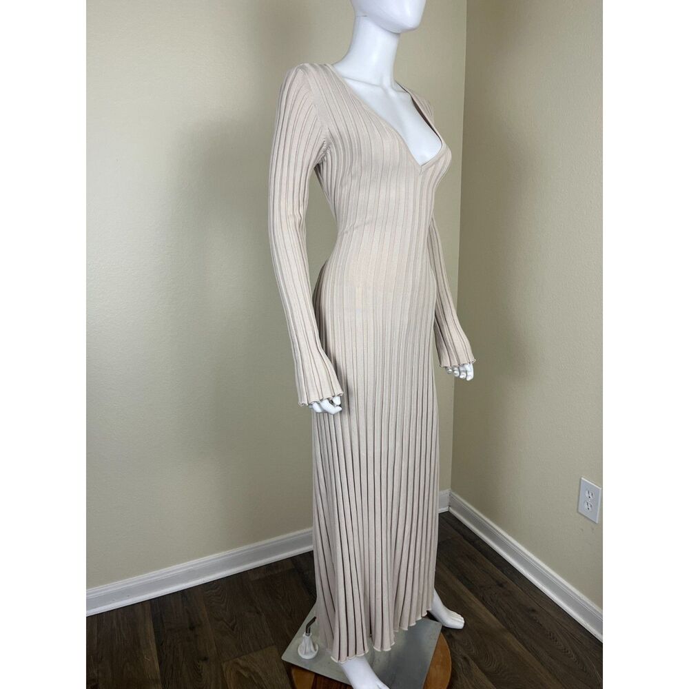 DISSH Women Size S Stone Reign Sleeved Ribbed Knit Maxi Sweater Bodycon Dress - Picture 17 of 17